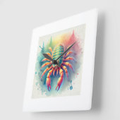 Crab louse 220924AREF118 - Watercolor スクエア壁時計 (傾斜)