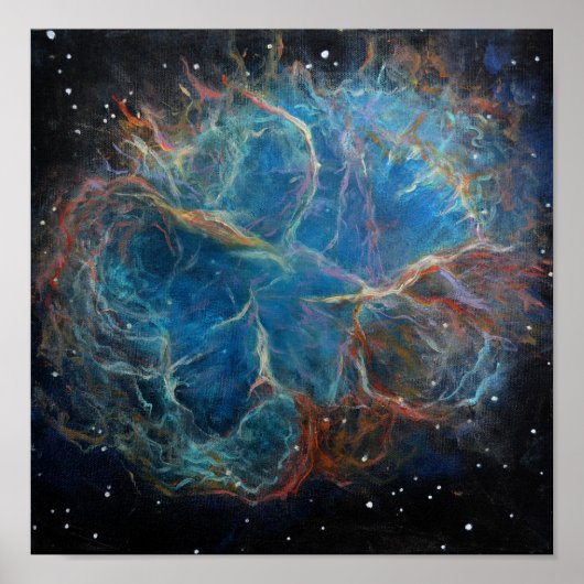 Crab Nebula Space Art Painting Poster ポスター (正面)