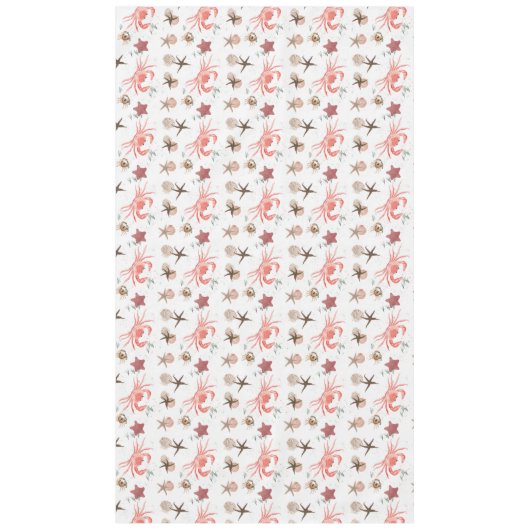 Crab On Beach Coastal Sandy Repeating Pattern テーブルクロス (正面)