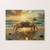 crab on the beach at sunset ジグソーパズル (横)