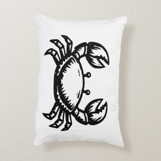 Crab print Pillow  アクセントクッション (裏面(縦))