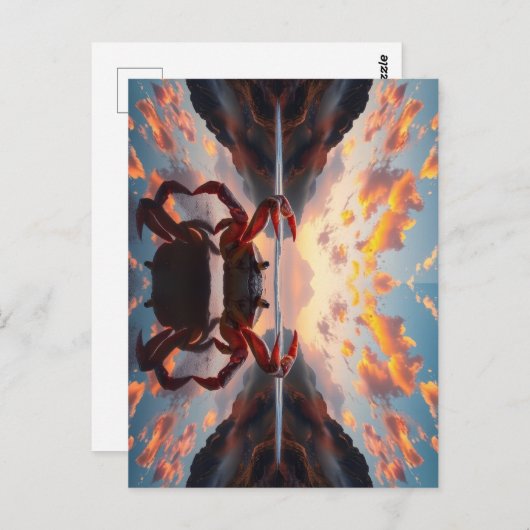 crab reflection art ポストカード (正面/裏面)