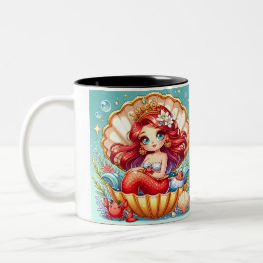 Crab Royalty in Coral Cove Mug ツートーンマグカップ (左)