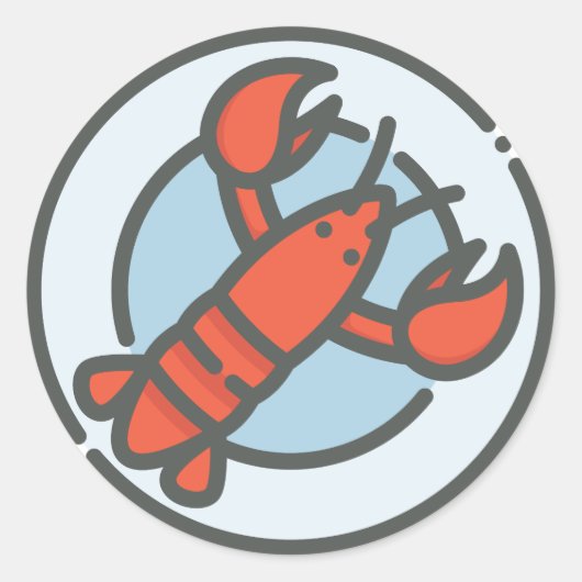 Crab Sticker – Cute Coastal Illustration ラウンドシール (正面)