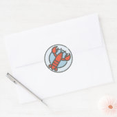 Crab Sticker – Cute Coastal Illustration ラウンドシール (封筒)