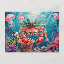 Crab Under the Sea Christmas Party  シーズンポストカード