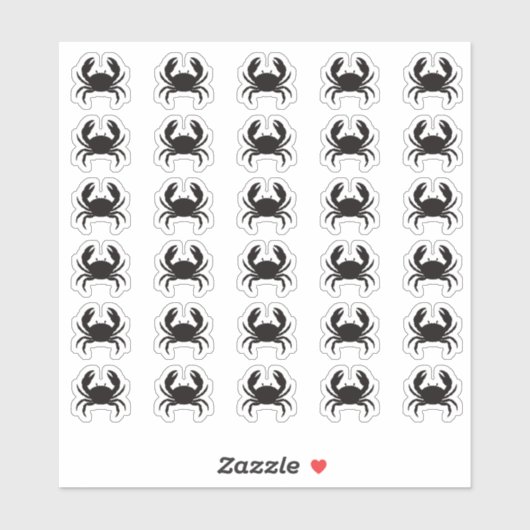 Crab Wedding Place Card Food Meal Menu Choice シール (シート)