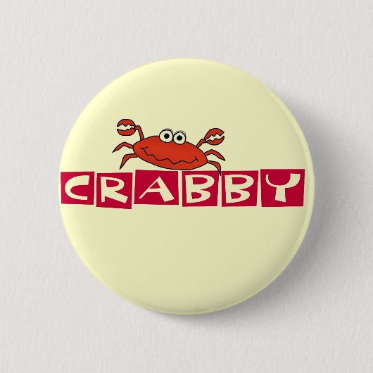 CrabbyカニのTシャツおよびギフト 缶バッジ (正面)