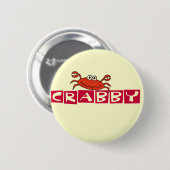 CrabbyカニのTシャツおよびギフト 缶バッジ (正面&裏面)