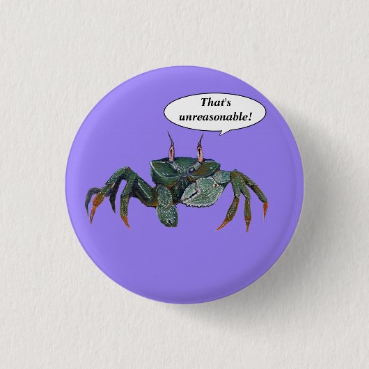 Crabbyカニボタン 缶バッジ (正面)