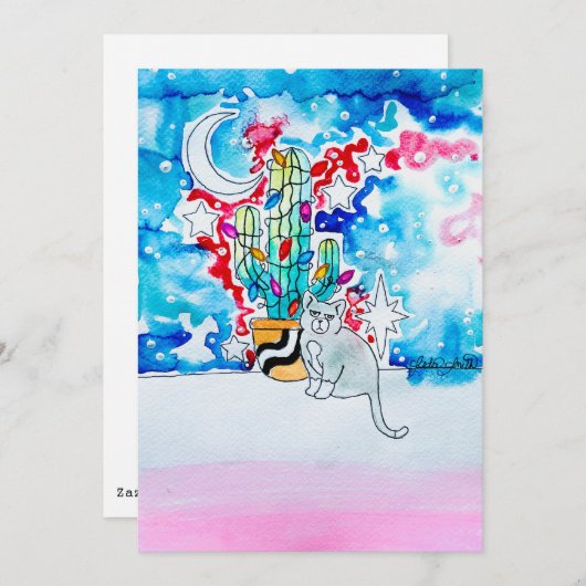 Crabby Cat Holiday Card 招待状 (正面/裏面)