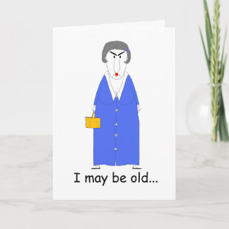 Crabby Funny Old Woman Birthday Greetings カード