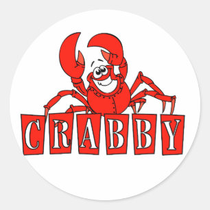 Crabby Tシャツおよびギフト ラウンドシール