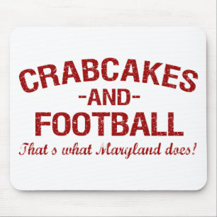 Crabcakesおよびフットボール マウスパッド