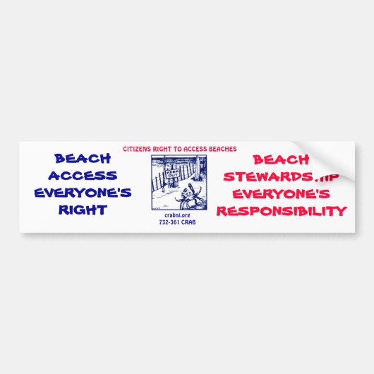 crabclassiclogo、crabnj.org732-361カニ、ビーチ… バンパーステッカー (正面)