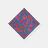 Crabs Patternx4ブルーBG スタンダードカクテルナプキン (角)