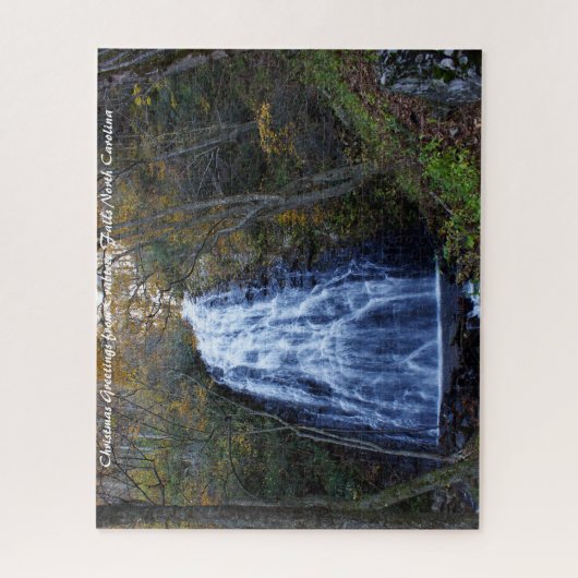 Crabtree滝ノースカロライナ。クリスマスグリーティング ジグソーパズル (縦)