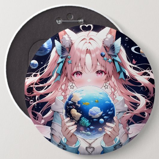 Crachá 缶バッジ (正面&裏面)