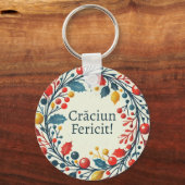 Craciun fertid – ルーマニア語 – 三色国旗 – 白 キーホルダー (正面)