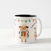 Crăciun Mișto Sheep Gift Romanian Holiday ツートーンマグカップ (正面右)