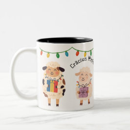 Crăciun Mișto Sheep Gift Romanian Holiday ツートーンマグカップ