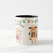 Crăciun Mișto Sheep Gift Romanian Holiday ツートーンマグカップ (中央)