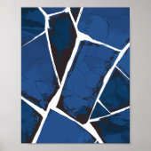 Cracked Blue Surface with White Lines ポスター (正面)