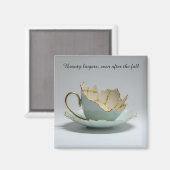cracked broken teacup inspirational Magnet マグネット (正面/裏面)