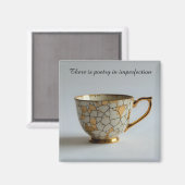 cracked broken teacup inspirational Magnet マグネット (正面/裏面)