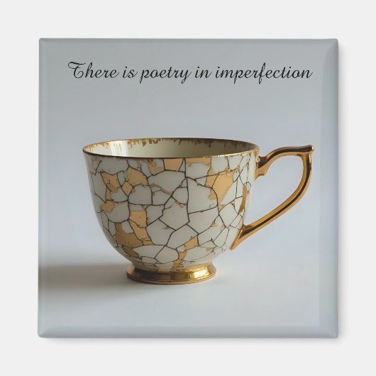 cracked broken teacup inspirational Magnet マグネット (正面)