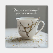 cracked broken teacup inspirational Magnet マグネット (正面)