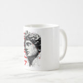 Cracked Classical Bust Trash Polka Art Mug コーヒーマグカップ (正面右)