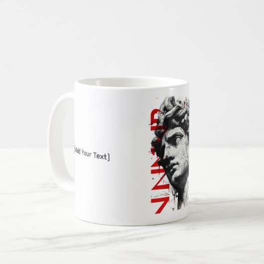 Cracked Classical Bust Trash Polka Art Mug コーヒーマグカップ (正面左)