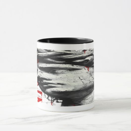Cracked Classical Bust Trash Polka Art Mug マグカップ (中央)
