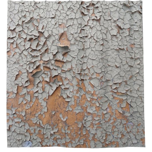Cracked gray wall paint シャワーカーテン (正面)