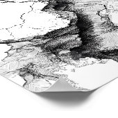 Cracked Mineral Vein Decoupage Template Line Art ポスター (角)