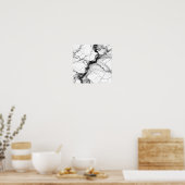 Cracked Mineral Vein Decoupage Template Line Art ポスター (キッチン)