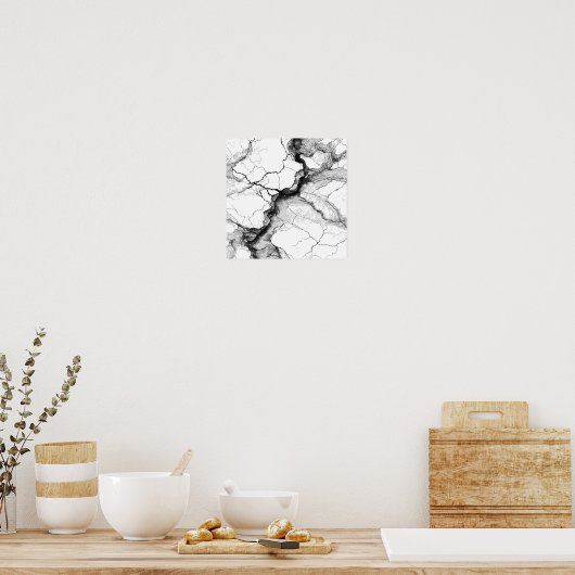 Cracked Mineral Vein Decoupage Template Line Art ポスター (キッチン)