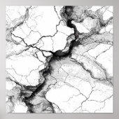 Cracked Mineral Vein Decoupage Template Line Art ポスター (正面)