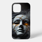 Cracked Porcelain Mask Dark Luxury iPhone 12 Case iPhoneケース (裏面)