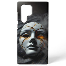 Cracked Porcelain Mask Galaxy S22 Ultra Case