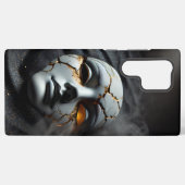 Cracked Porcelain Mask Galaxy S22 Ultra Case Samsung Galaxyケース (裏面横)