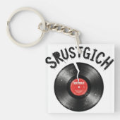 Cracked Retro LP Disc Punk Rock キーホルダー (正面)