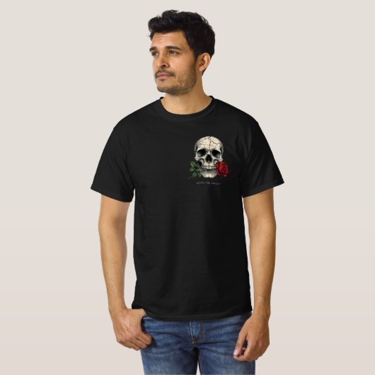 Cracked Skull Rose Tee – Livin The Dream Tシャツ (正面フル)