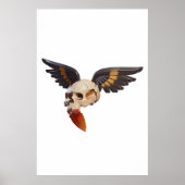 Cracked Skull with Wings and Feather ポスター (正面)