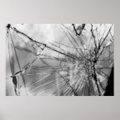 Cracked Windshield B&W ポスター (正面)