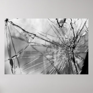 Cracked Windshield B&W ポスター