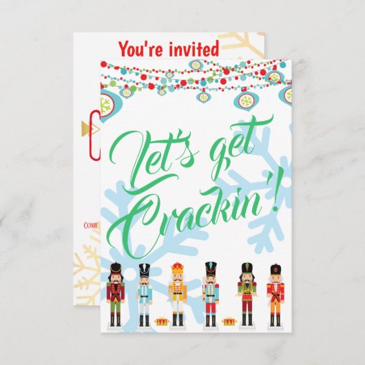 Crackinのクリスマスのパーティの招待状を得よう サンキューカード (正面/裏面)