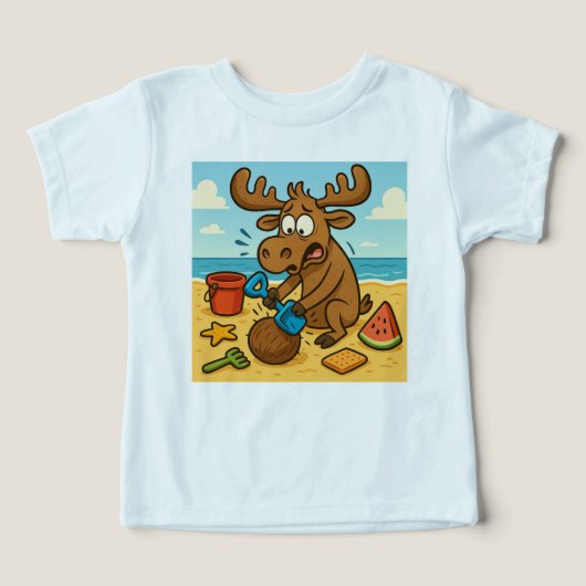 Crackin’ Coconuts – キッズ用面白いビーチTシャツ (デザイン正面)