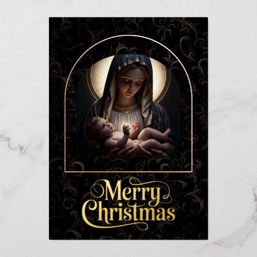 “Cradled in Divine Light” Foil Holiday Card 箔シーズンカード (正面)
